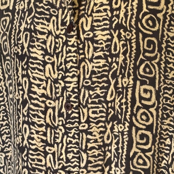 I.B. Diffusion 90s Y2K Unisex Shirt Size 12 Oversized Abstract Print 100% Silk - Picture 8 of 12